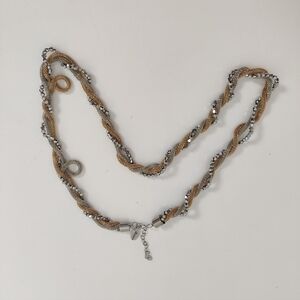 Multi-Strand Silver and Gold Chain Necklace
